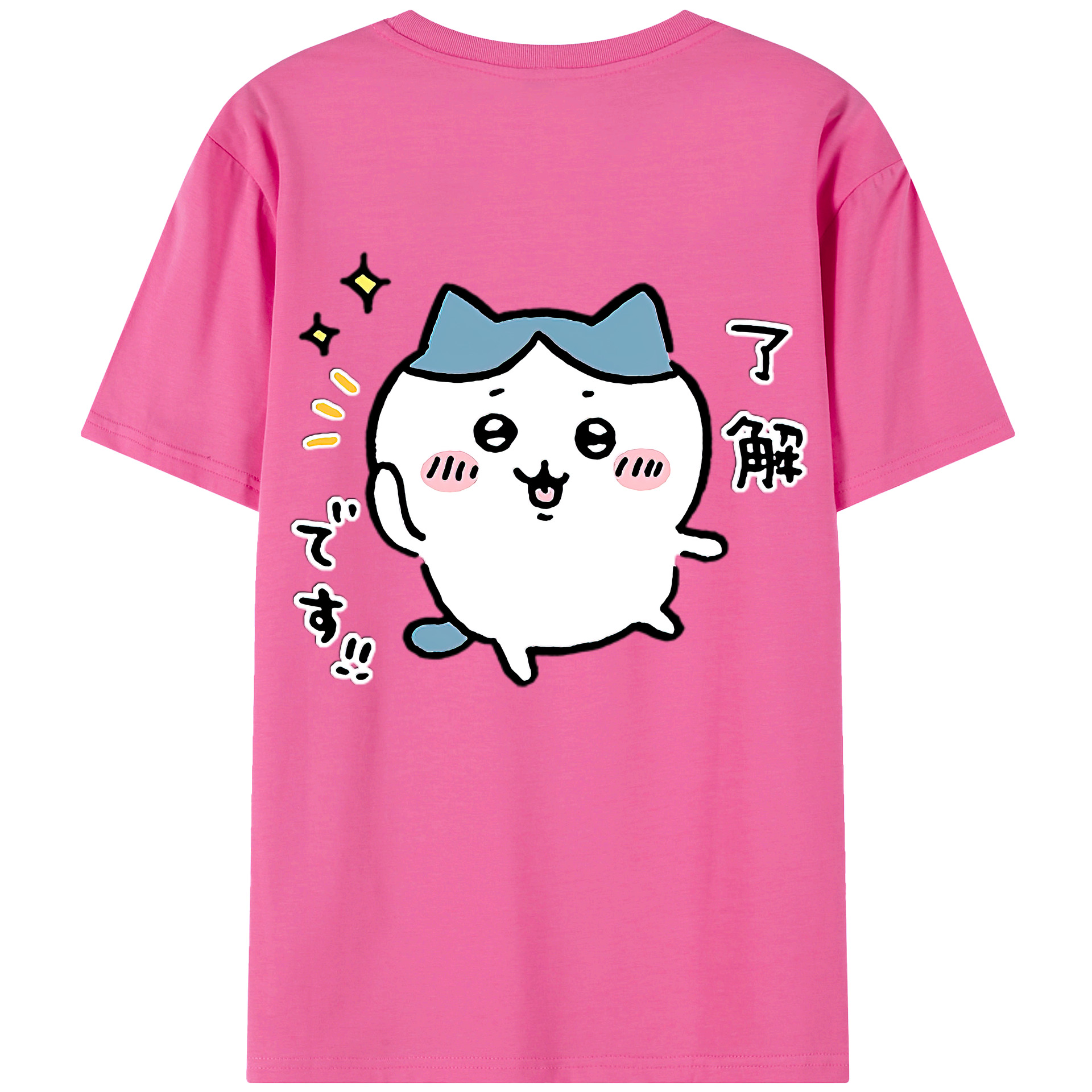 （画像用） ちいかわ ハチワレ Chii-kawa hachiware レディース半袖Tシャツ(バックプリント)